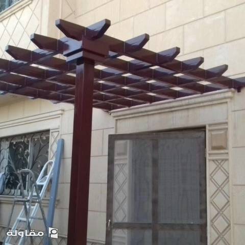 برجولات حديديه شكل اخشاب